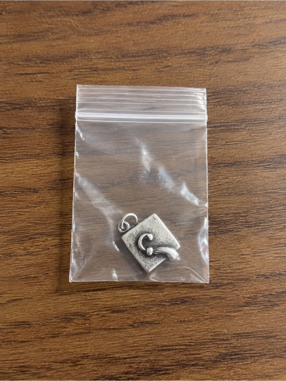 Silver Graduation Cap Charm Pendant